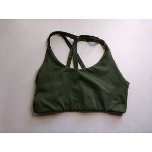 Montiel Activewear Womens Olive Green Multi Strap Racerback Sports Bra Size S